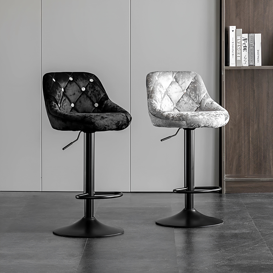 ELVORA Modern Velvet Bar Stool