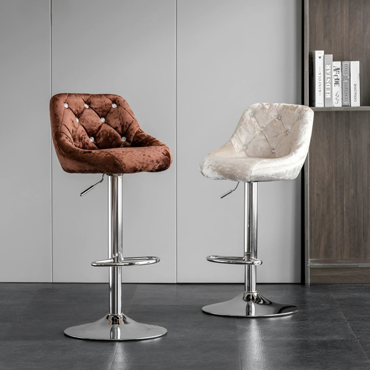ELVORA Modern Velvet Bar Stool