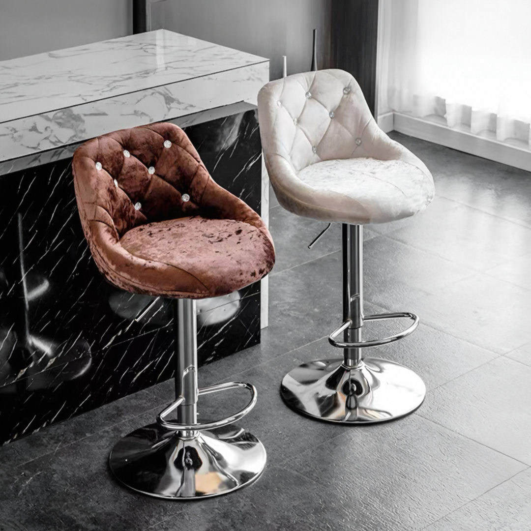 ELVORA Modern Velvet Bar Stool