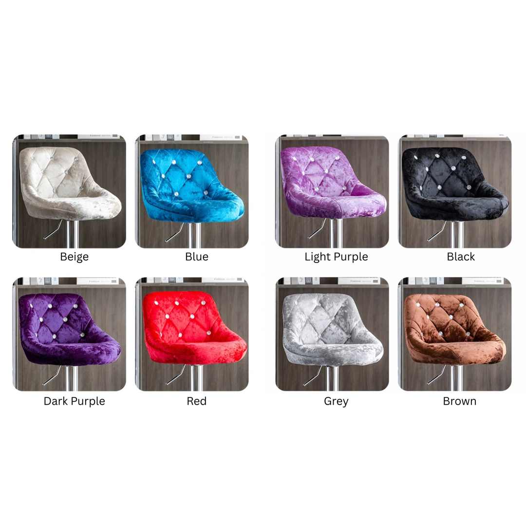 ELVORA Modern Velvet Bar Stool