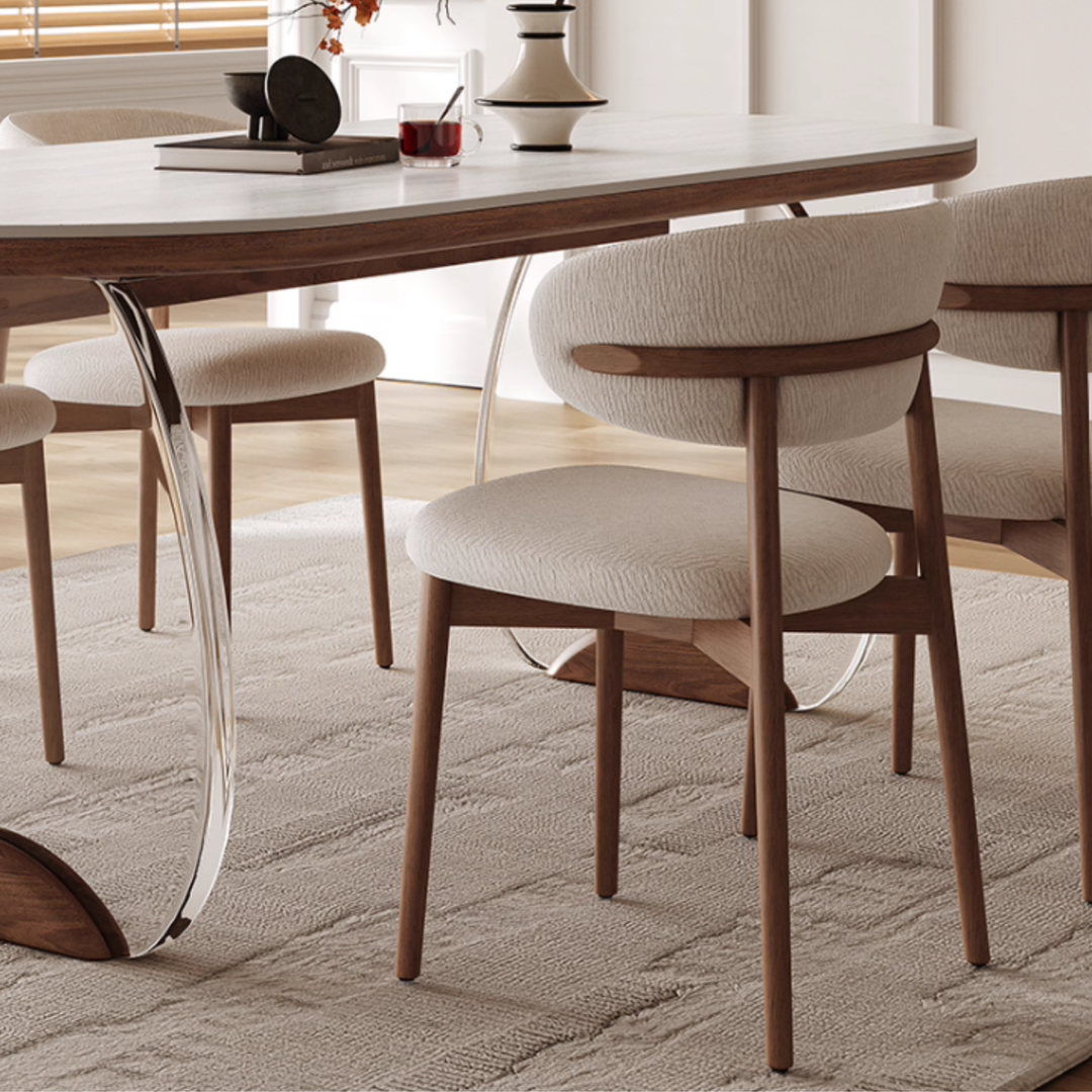 LEVITAS Travertine Sintered Stone Dining Table and Chair Set