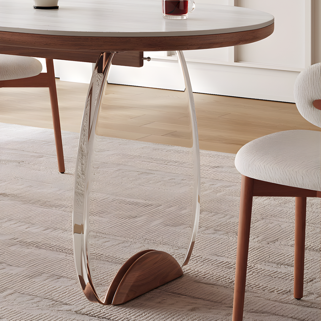 LEVITAS Travertine Sintered Stone Dining Table and Chair Set