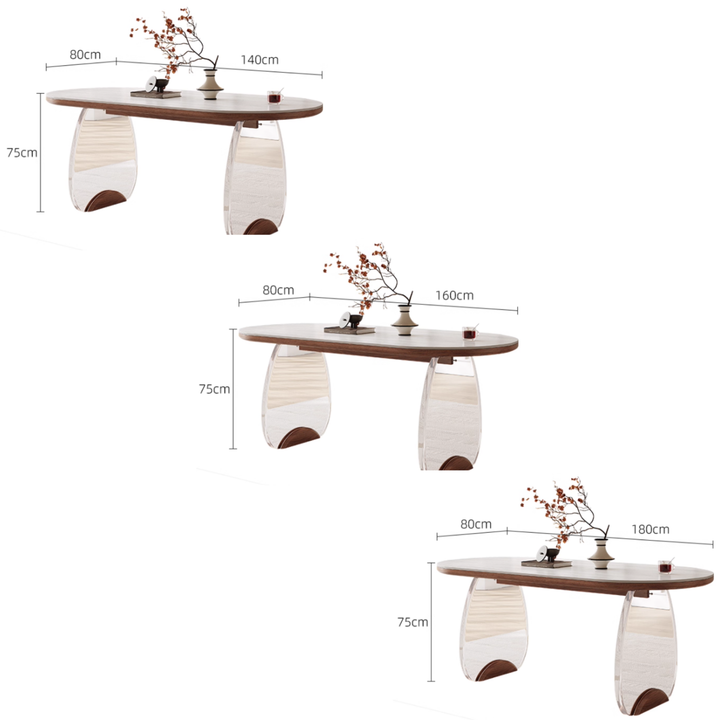 LEVITAS Travertine Sintered Stone Dining Table and Chair Set