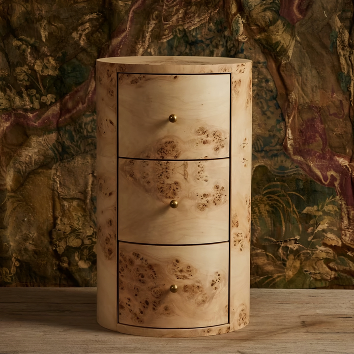 CYRANO Mappa Burl Bedside Table - Cassa Haus Singapore