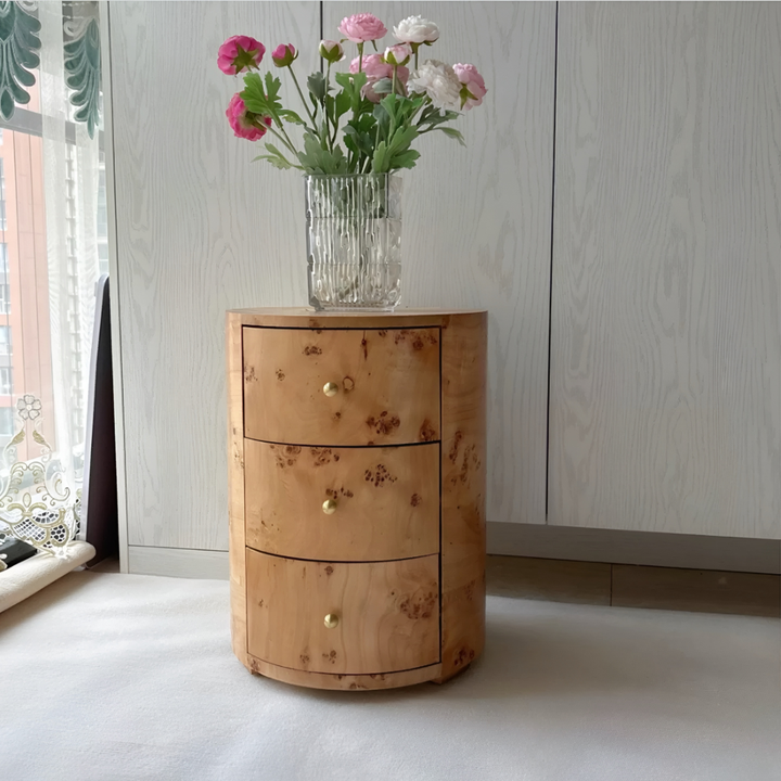 CYRANO Mappa Burl Bedside Table - Cassa Haus Singapore