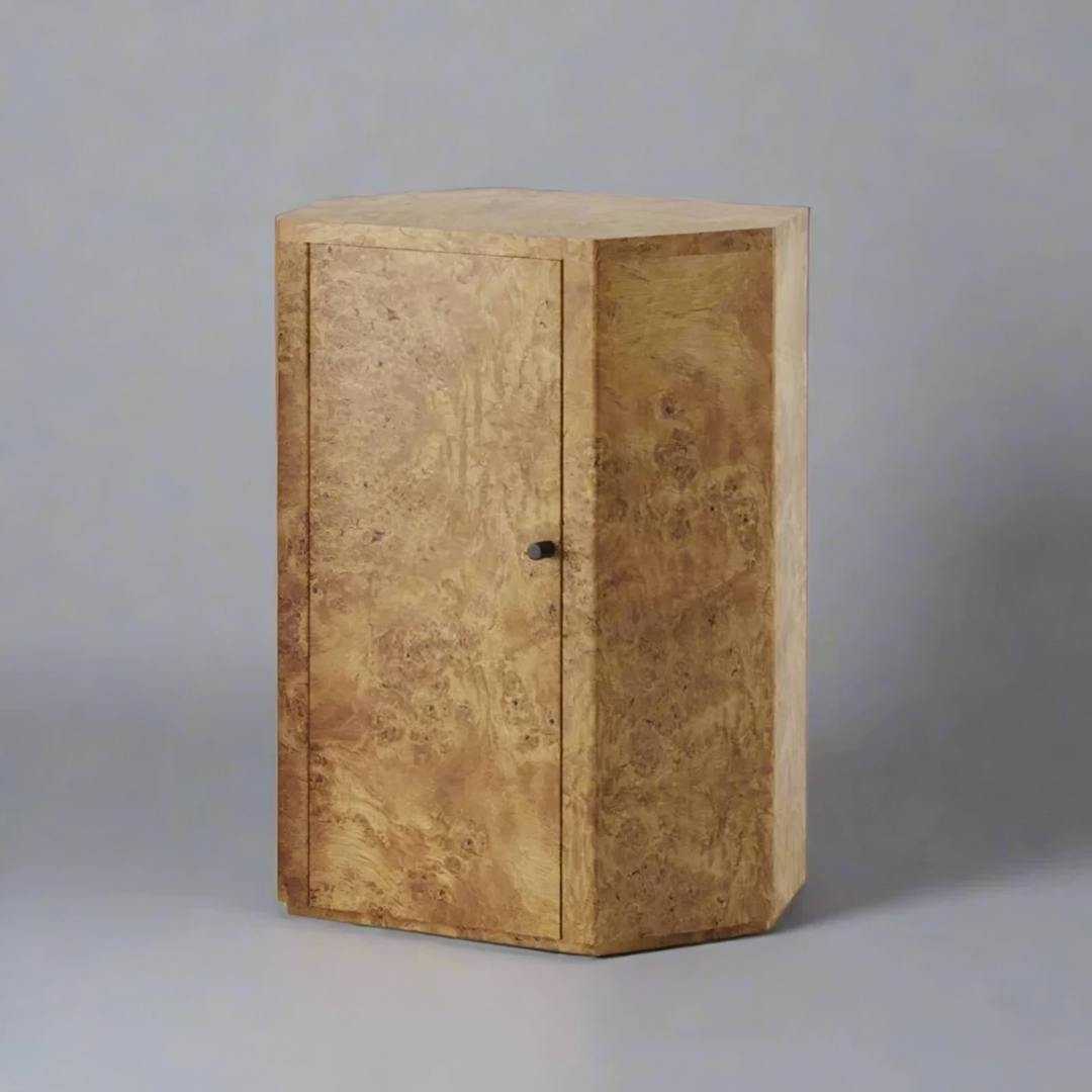 ESVARO Mappa Burl Bedside Table