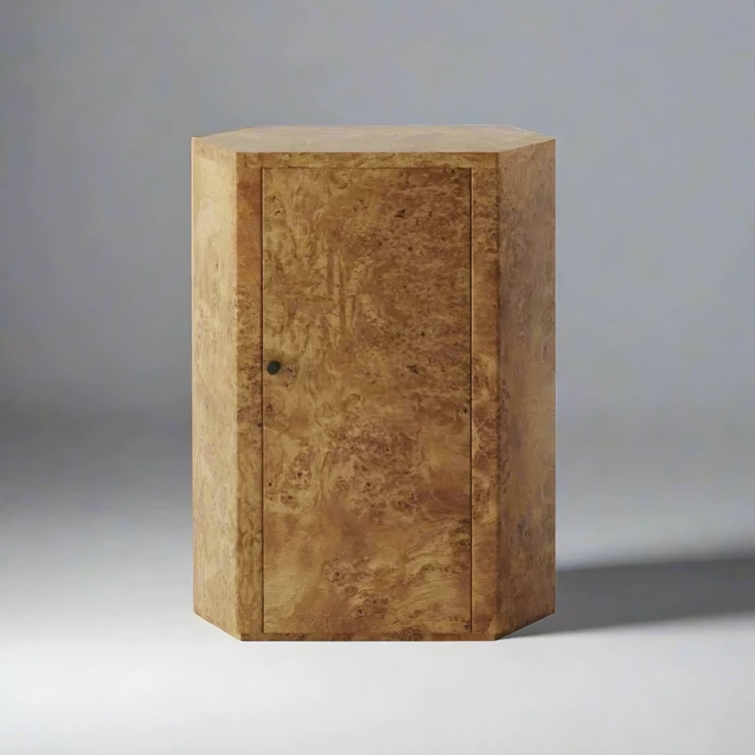 ESVARO Mappa Burl Bedside Table
