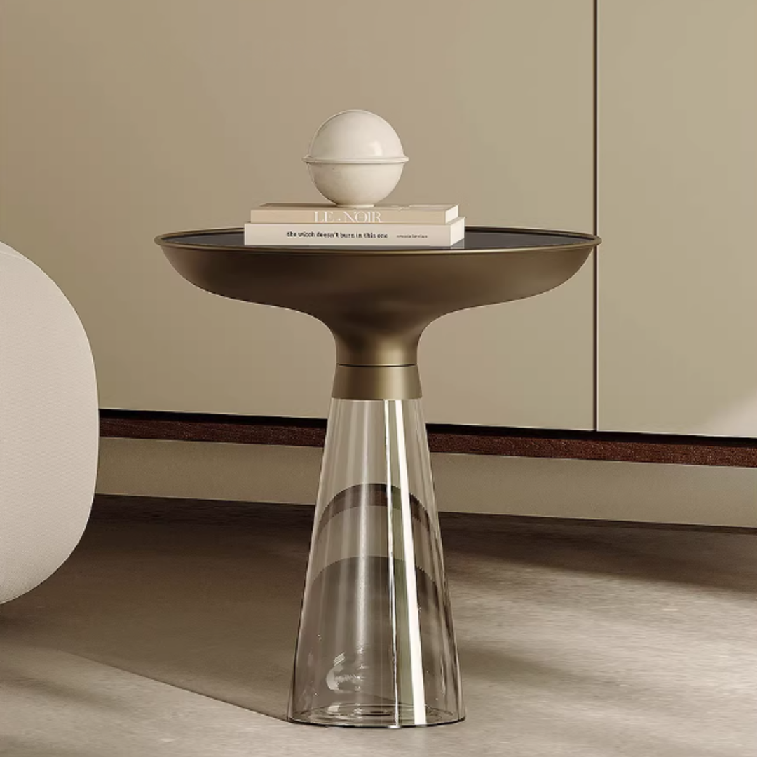 VELORA Modern Glass Side Table