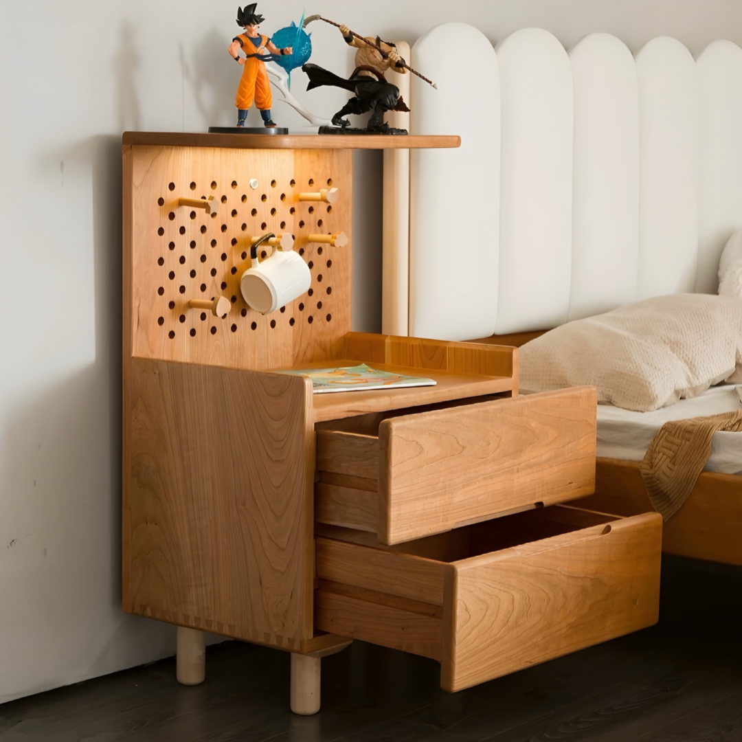 NOLEN Japandi Solid Wood Bedside Table