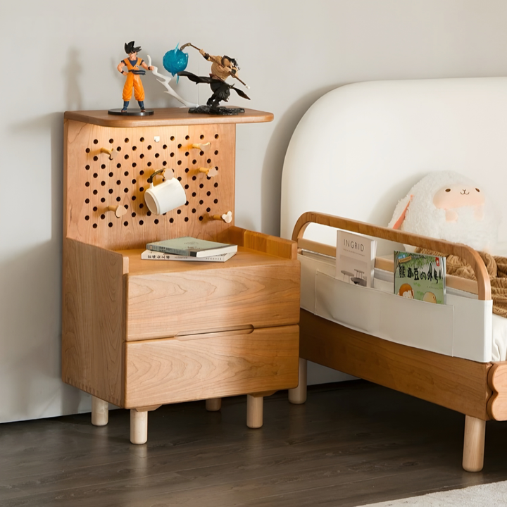 NOLEN Japandi Solid Wood Bedside Table
