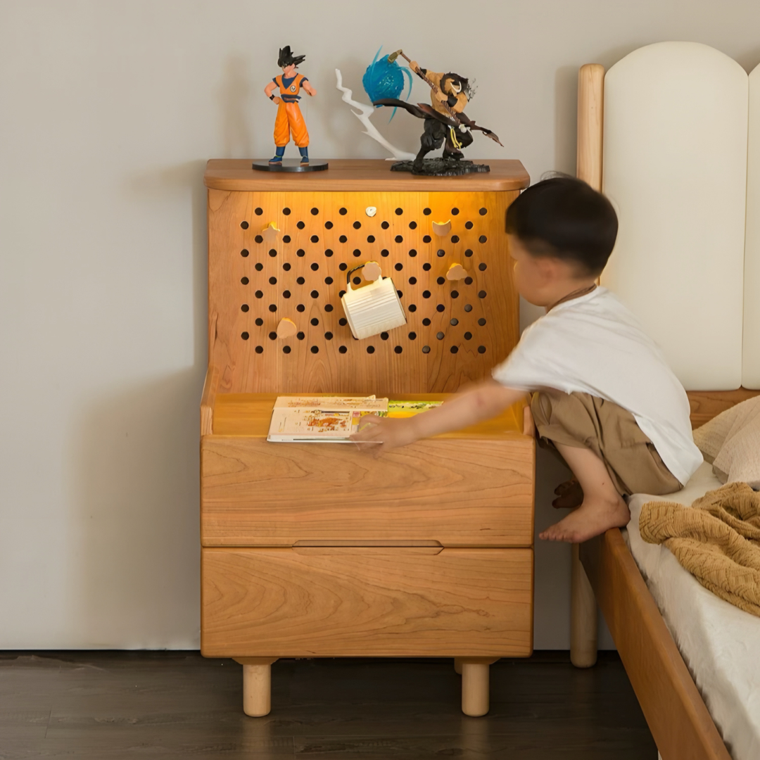 NOLEN Japandi Solid Wood Bedside Table