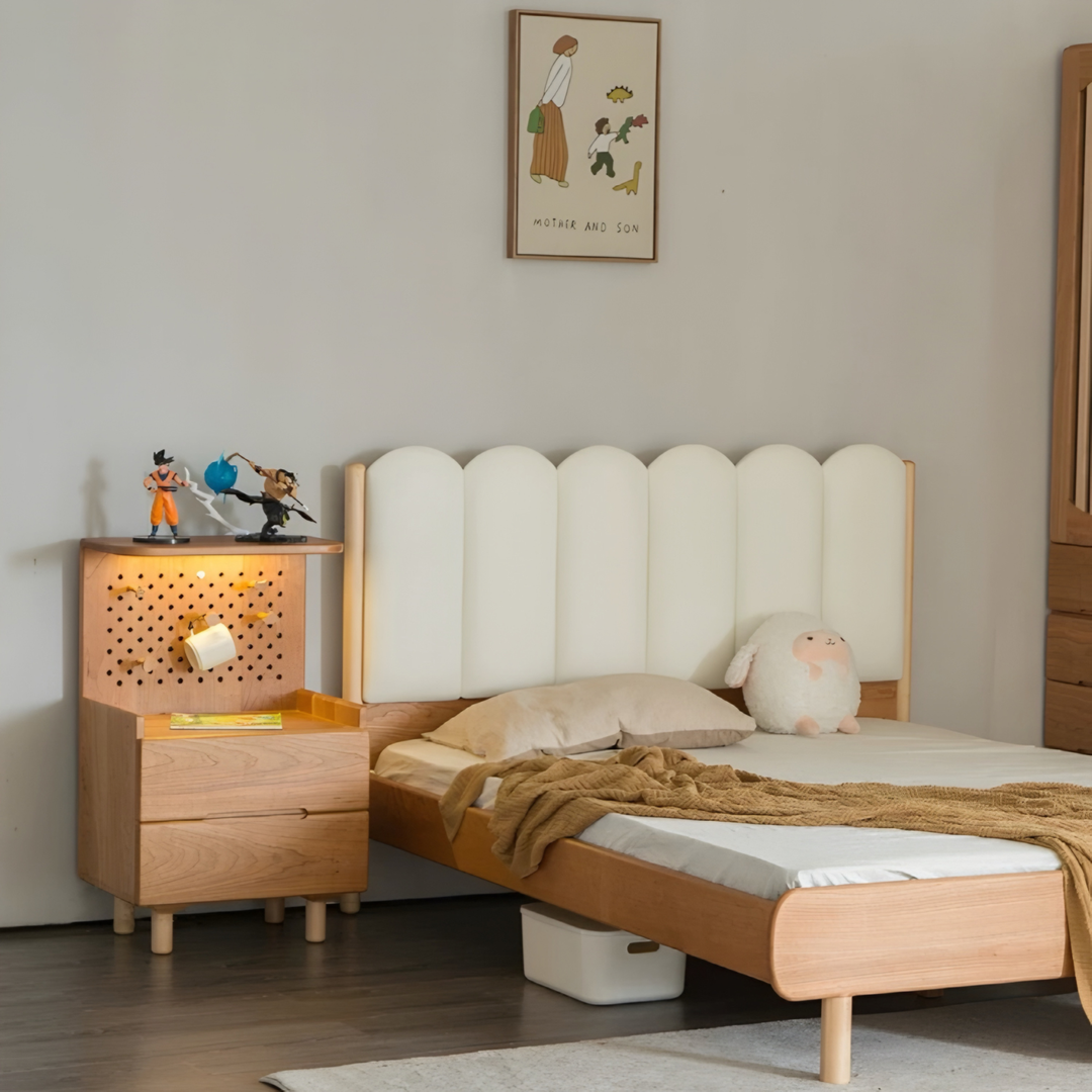 NOLEN Japandi Solid Wood Bedside Table