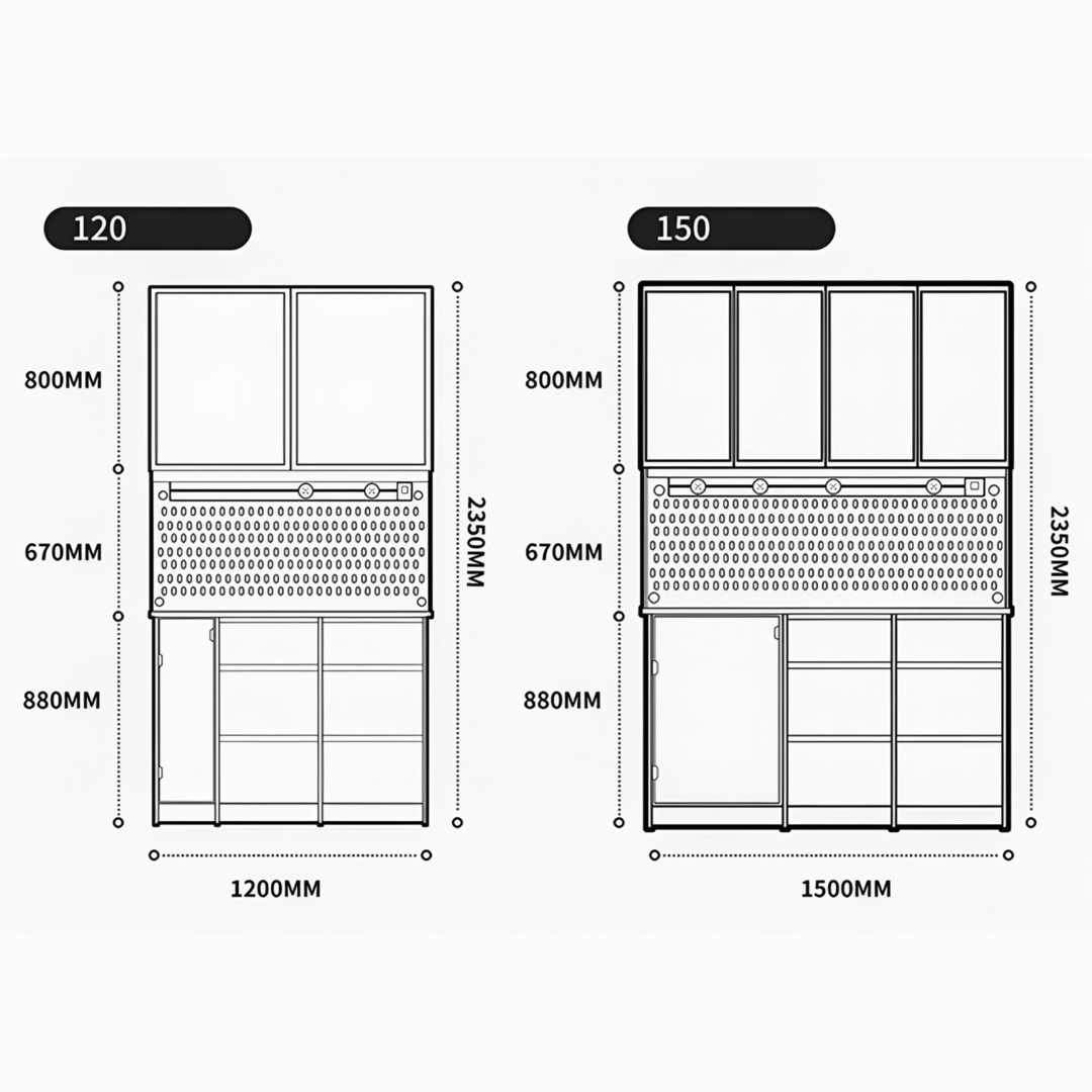 CHERQIN Modern Solid Wood Full Height Sideboard
