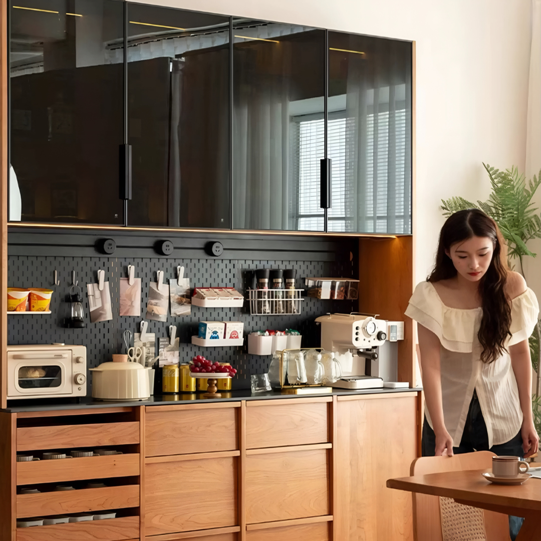 CHERQIN Modern Solid Wood Full Height Sideboard