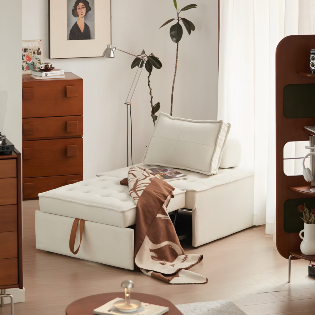 NESTHARE Modern Leather Sofa Bed