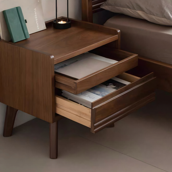 ROVEN Rustic Solid Wood Bedside Table