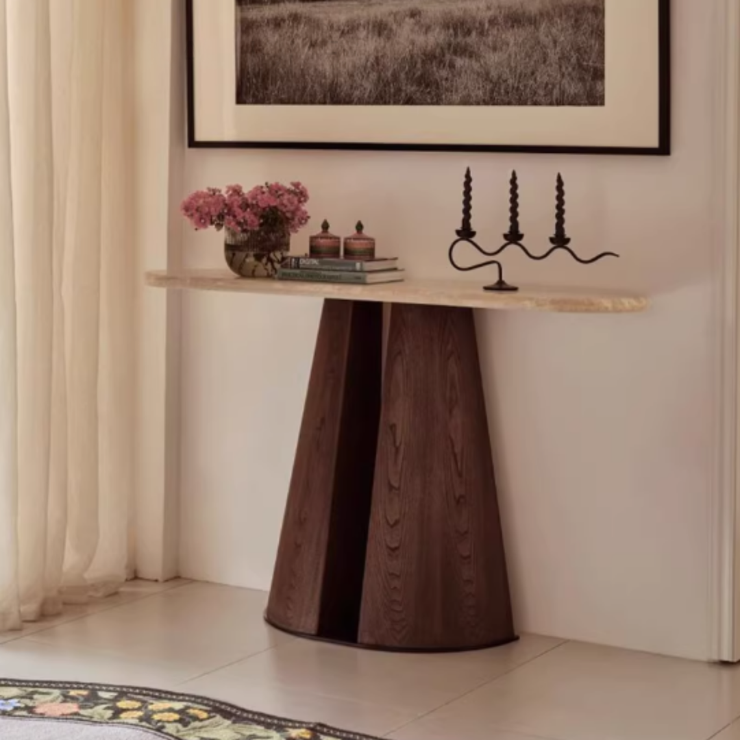 TERRANO Modern Travertine Console Table