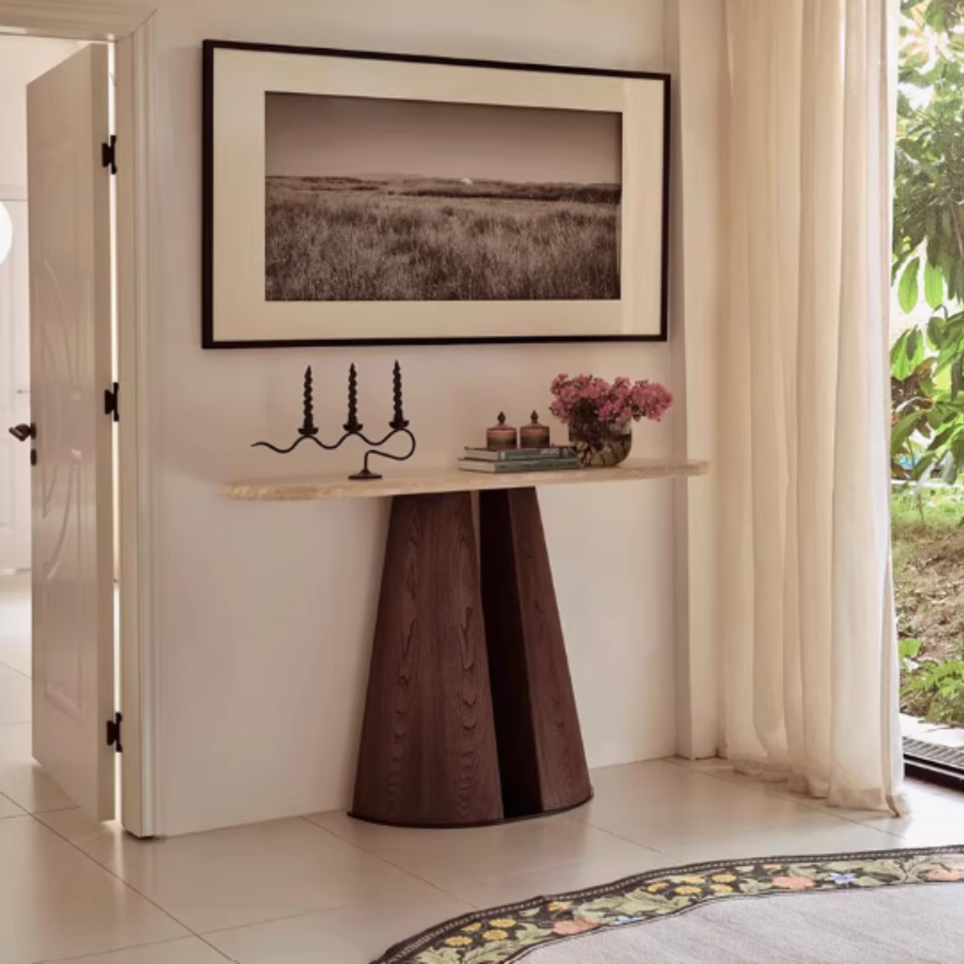 TERRANO Modern Travertine Console Table