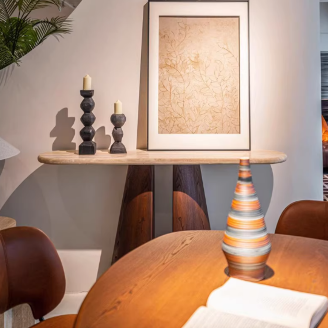 TERRANO Modern Travertine Console Table