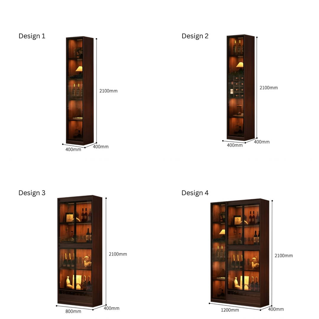 MONTIVO Rustic Wine Display Cabinet