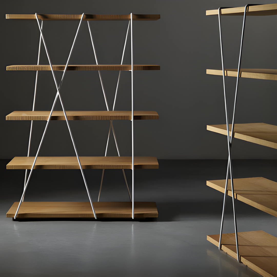 DEVAN Modern Industrial Solid Wood Display Shelf