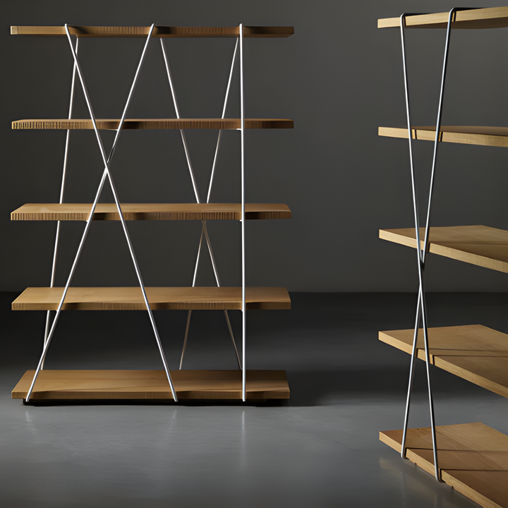 DEVAN Modern Industrial Solid Wood Display Shelf