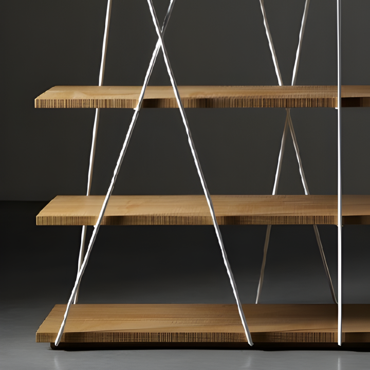 DEVAN Modern Industrial Solid Wood Display Shelf