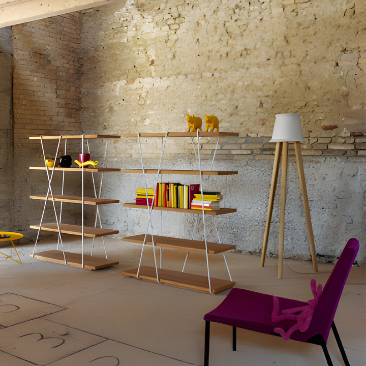 DEVAN Modern Industrial Solid Wood Display Shelf