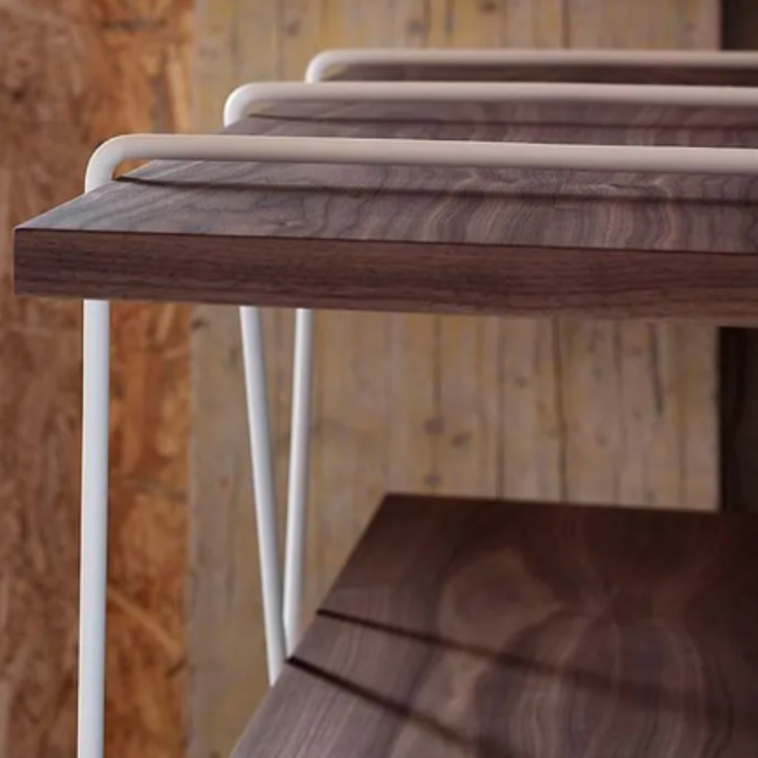 DEVAN Modern Industrial Solid Wood Display Shelf