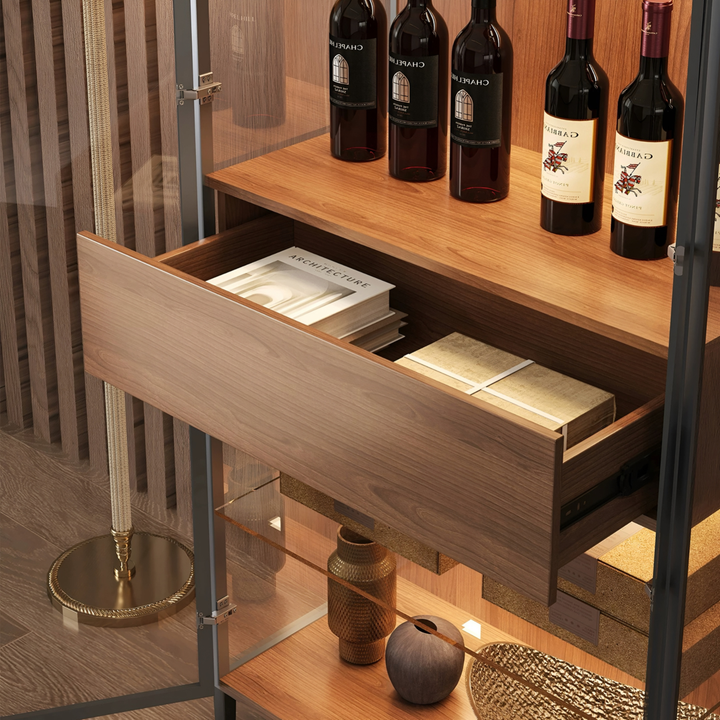 LUXENZA Modern Glass Display Cabinet
