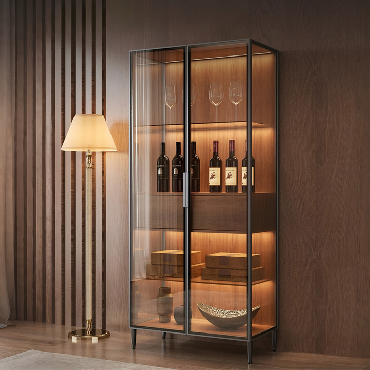 LUXENZA Modern Glass Display Cabinet