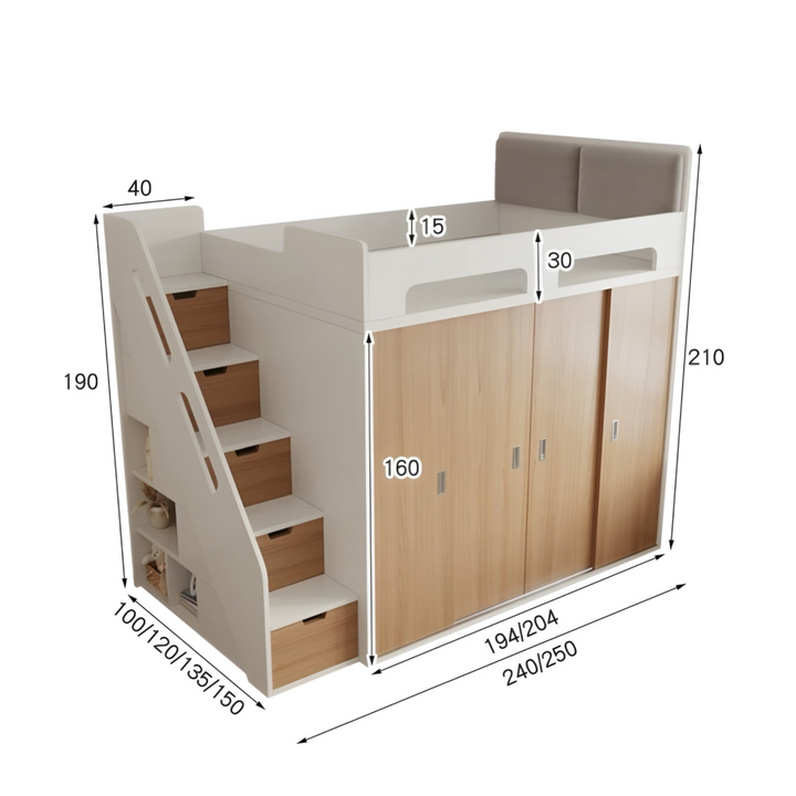 OVI Modern Wardrobe Storage Bedframe