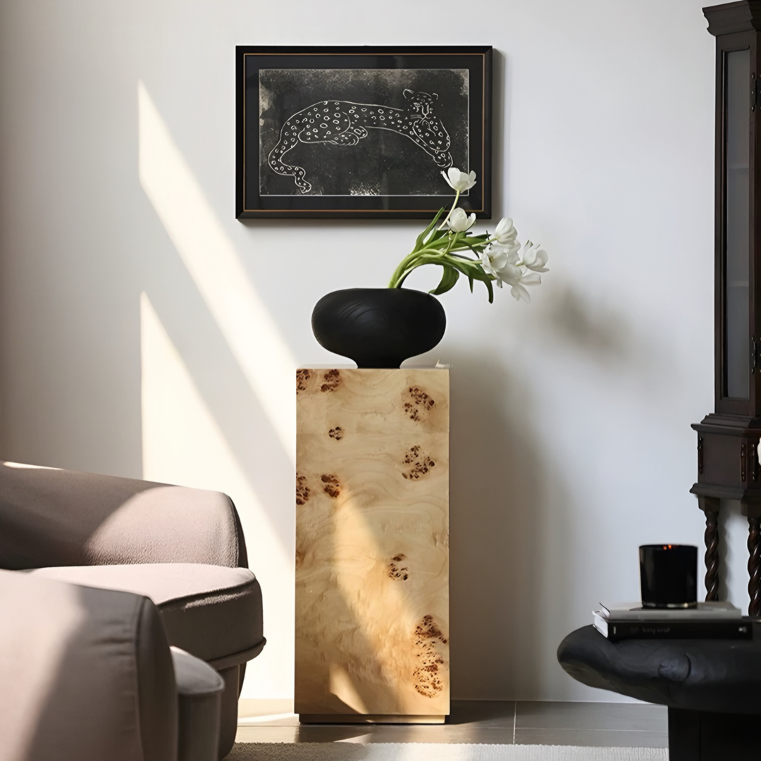 ELYARO Modern Mappa Burl Pedestal - Cassa Haus Singapore