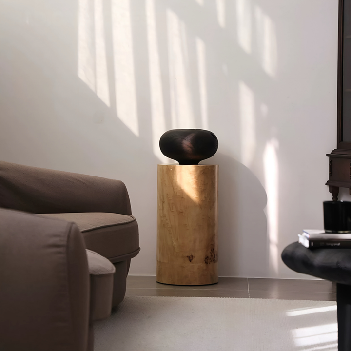 ELYARO Modern Mappa Burl Pedestal - Cassa Haus Singapore