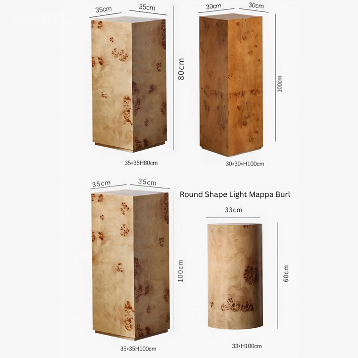ELYARO Modern Mappa Burl Pedestal - Cassa Haus Singapore