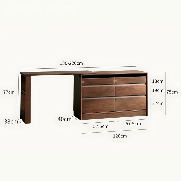 CHERVAL Modern Solid Wood Vanity Table