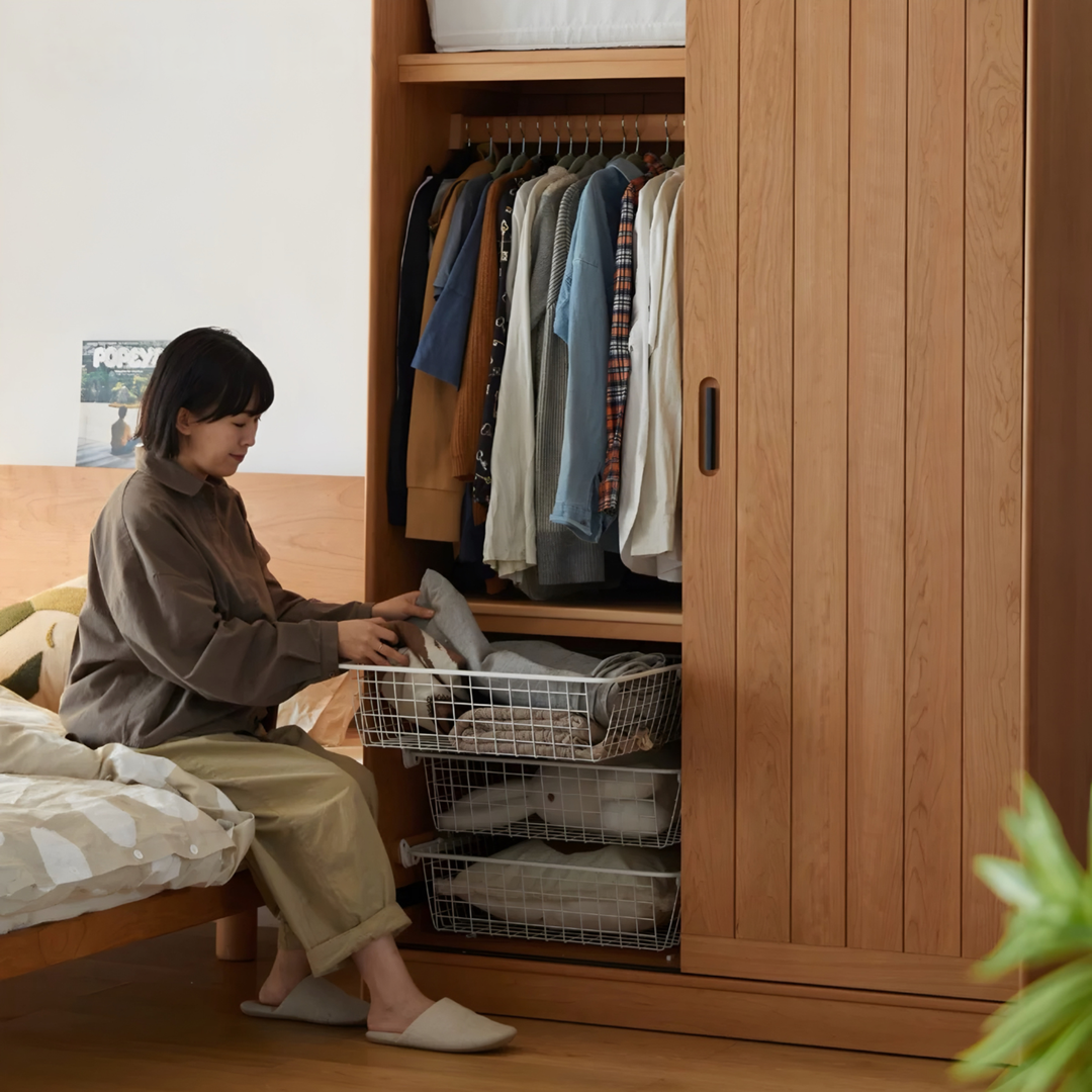 TOVASHI Japandi Solid Wood Wardrobe