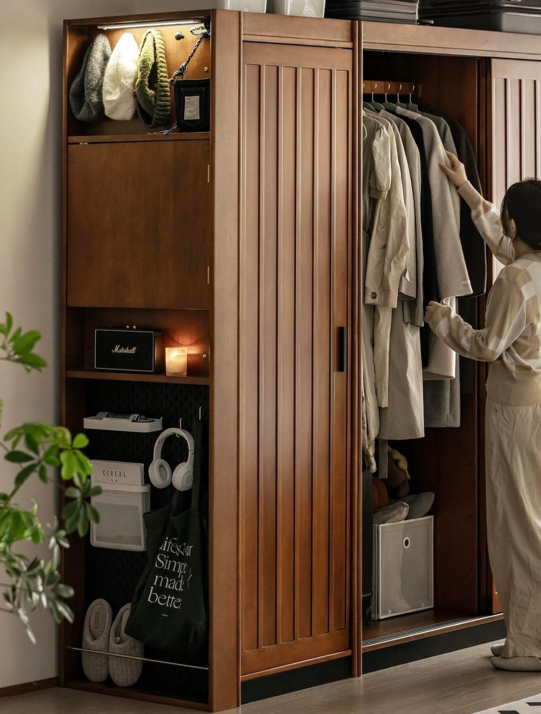 BRONIQ Aesop Solid Wood Wardrobe