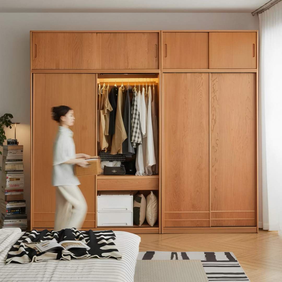 SENKYO Japandi Solid Wood Wardrobe