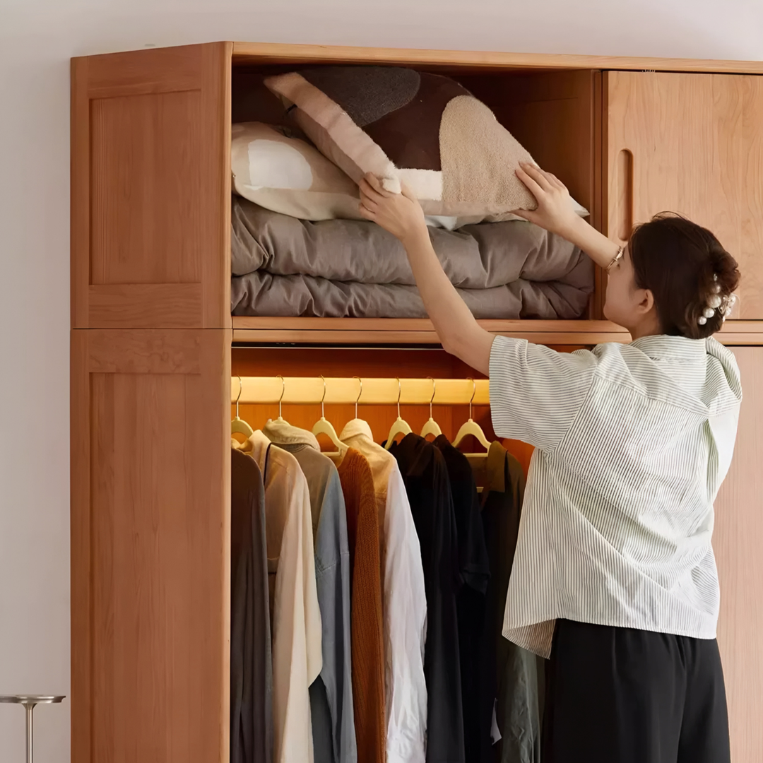 SENKYO Japandi Solid Wood Wardrobe