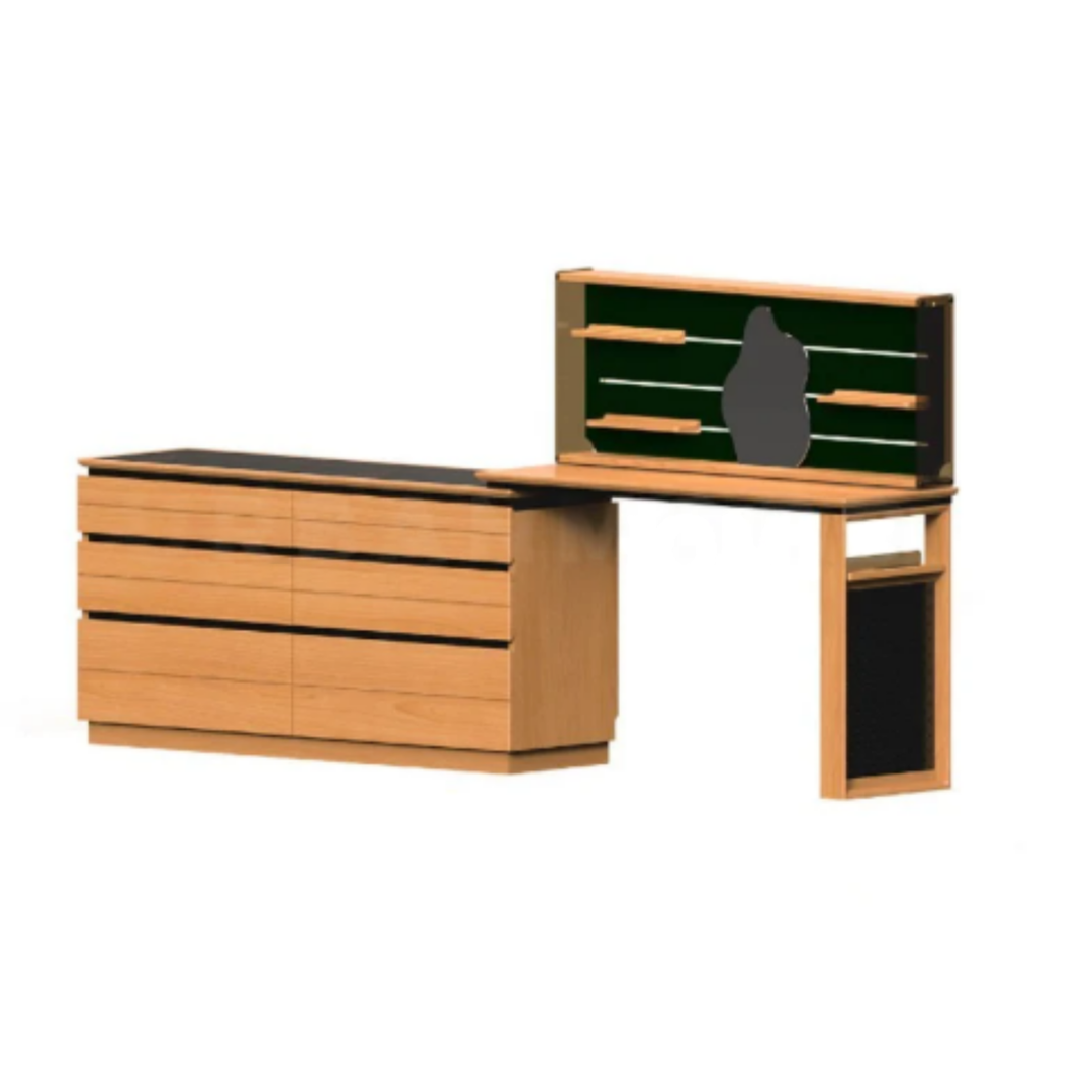 STUDIO Modern Solid Wood Vanity Table with Chest of Drawers - Cassa Haus Singapore