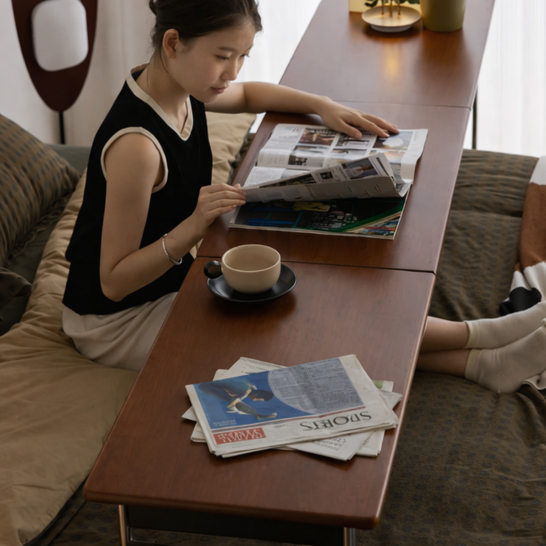 TAVERO Modern Solid Wood Mobile Overbed Table