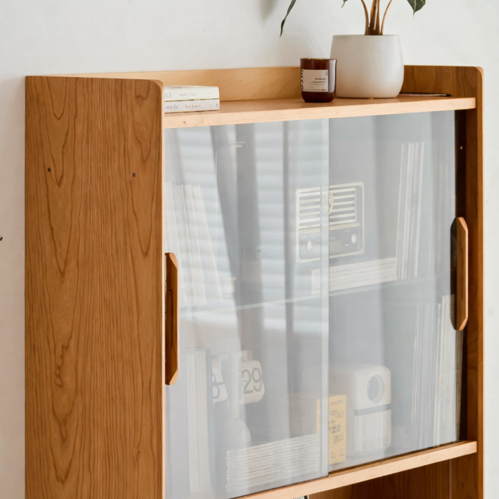 SOROKI Japandi Solid Wood Display Cabinet