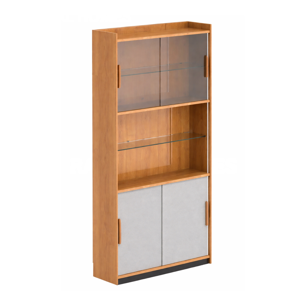SOROKI Japandi Solid Wood Display Cabinet