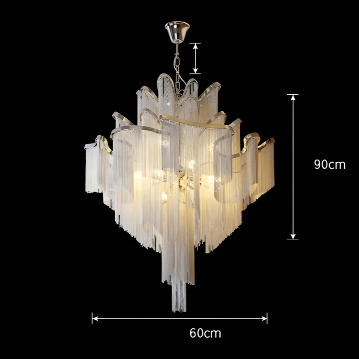 PEMBERTON Modern Grand Crystal Cascade Chandelier