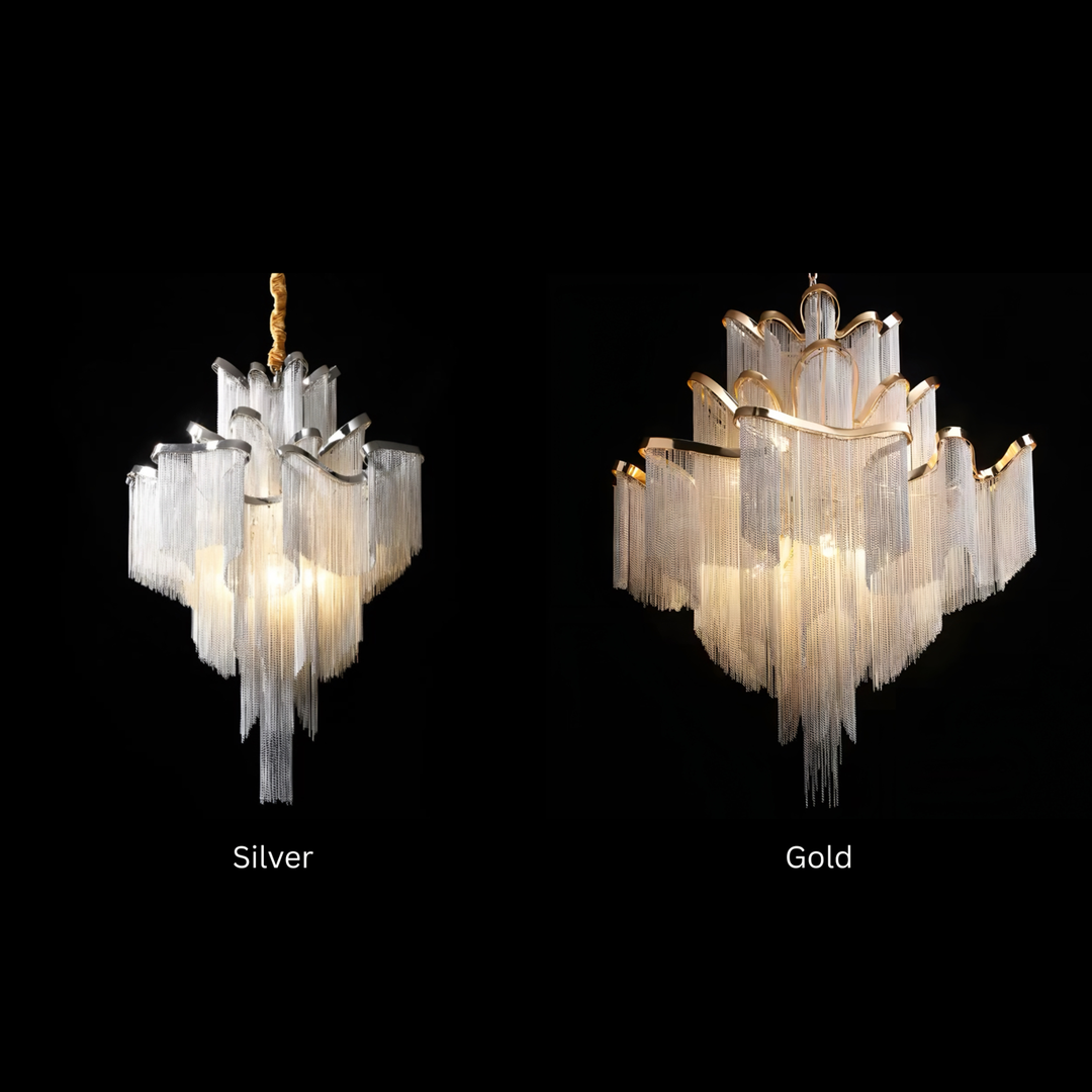 PEMBERTON Modern Grand Crystal Cascade Chandelier