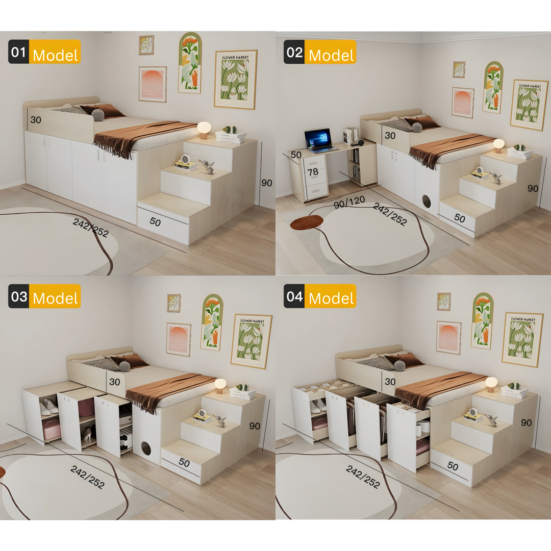 EVIAN Modern Multipurpose Storage Bedframe