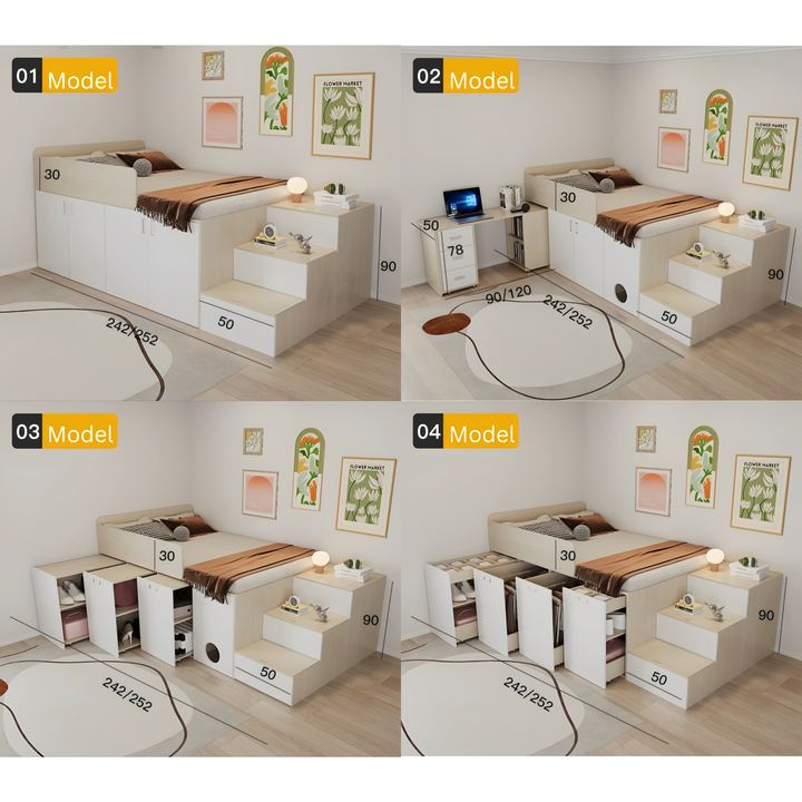 EVIAN Modern Multipurpose Storage Bedframe