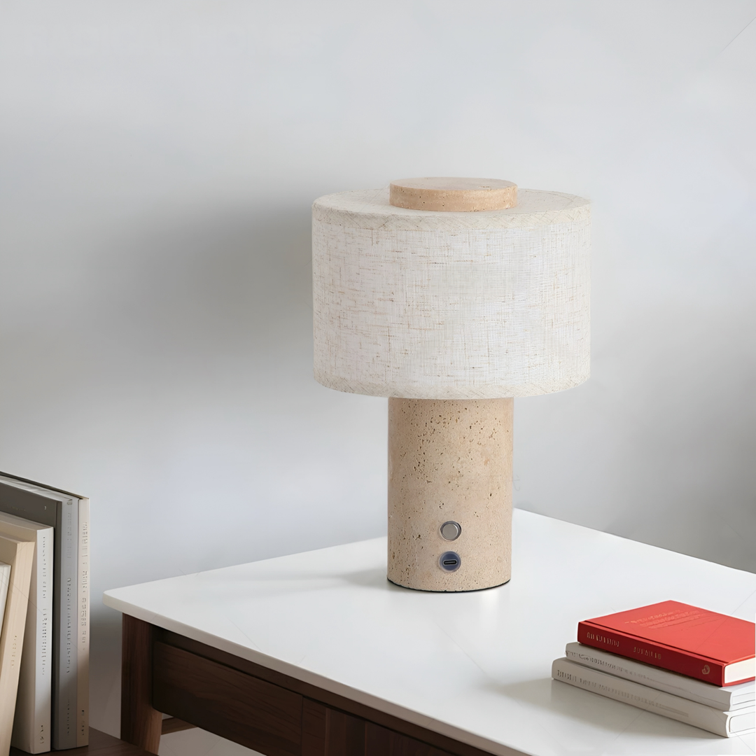 BEXFORD Modern Travertine Table Lamp
