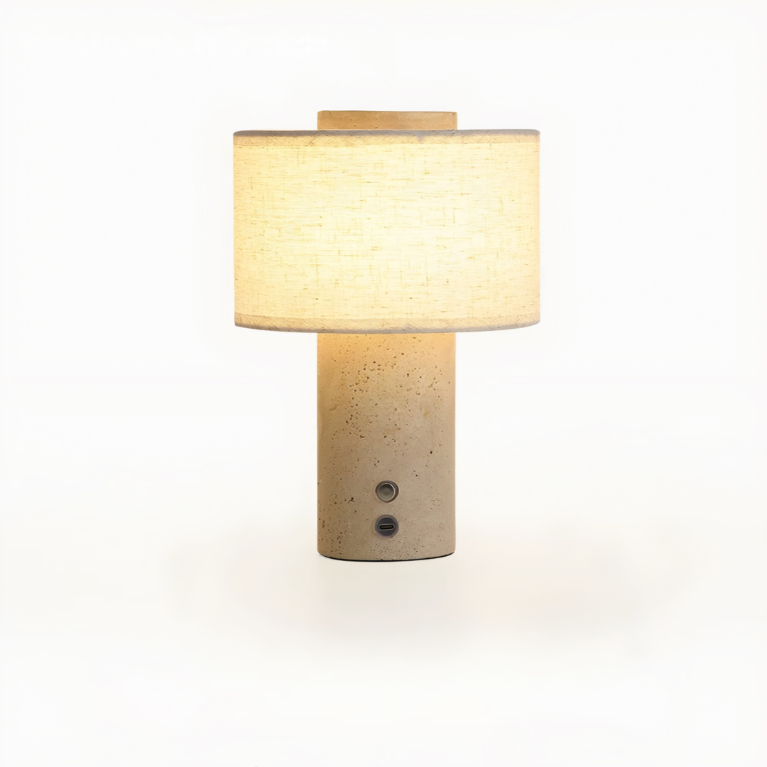 BEXFORD Modern Travertine Table Lamp